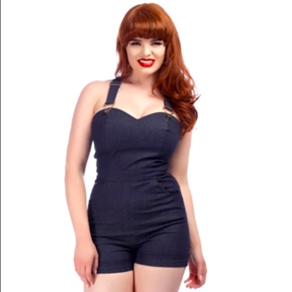 Collectif Willow Denim Playsuit Romper US10 NWT